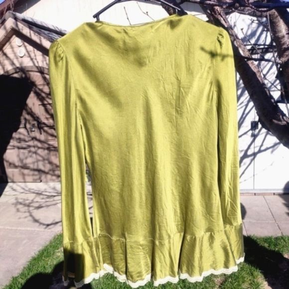 Free People Silk Lace Long Bell Sleeve Blouse. Small - Picture 2 of 4